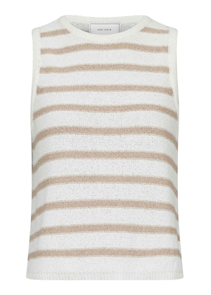 Chira Boucle knit stripe top Sand Neo Noir
