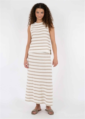 Etti Boucle knit stripe skirt Sand Neo Noir 