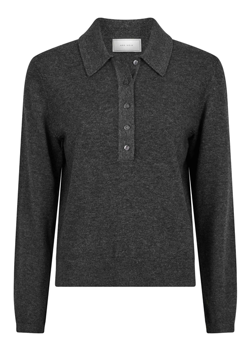 Genea knit polo bluse Antracit Neo Noir 