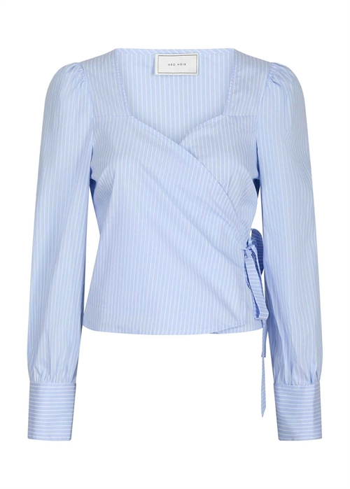 Isabel stripe wrap bluse Light Blue Neo Noir 