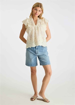 Jayla big embroidery top Offwhite Neo Noir 