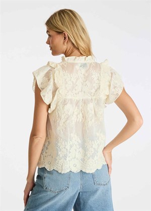 Jayla big embroidery top Offwhite Neo Noir 