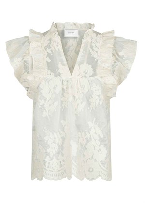 Jayla big embroidery top Offwhite Neo Noir 
