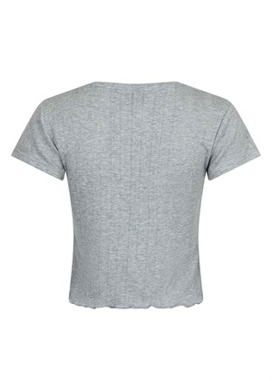 Lonnie Pointelle tee Light Grey Neo Noir 