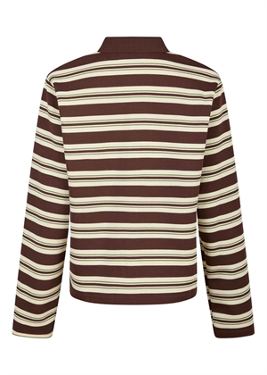 Mala stripe polo bluse Brown Neo Noir 