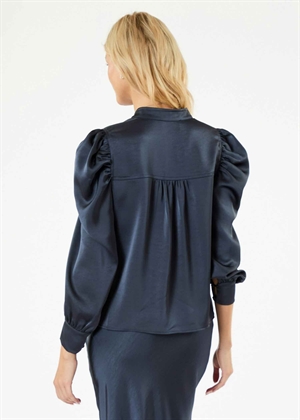 Rosslyn heavy sateen bluse Midnight Blue Neo Noir 