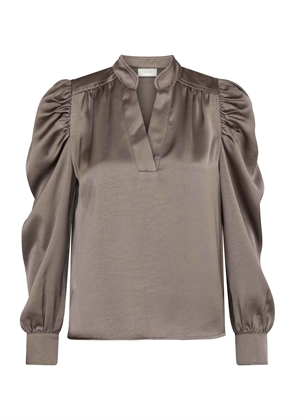 Rosslyn heavy sateen bluse Warm Grey Neo Noir 