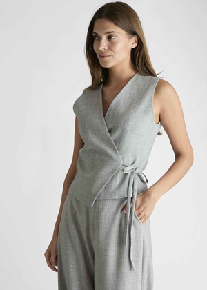 Samara Wrap Waistcoat Grey Melange Neo Noir 