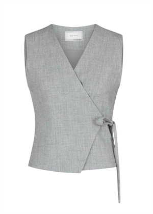 Samara Wrap Waistcoat Grey Melange Neo Noir 