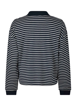 Sara stripe polo bluse Navy Neo Noir 