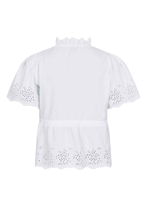 Satsi Embroidery bluse Hvid Neo Noir 