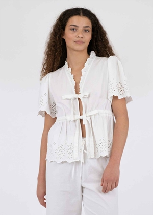 Satsi Embroidery bluse Hvid Neo Noir 