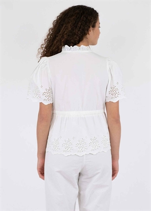 Satsi Embroidery bluse Hvid Neo Noir 