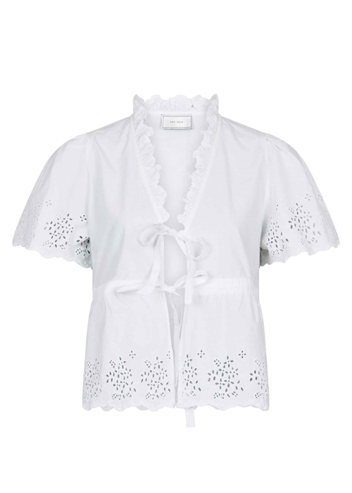 Satsi Embroidery bluse Hvid Neo Noir 