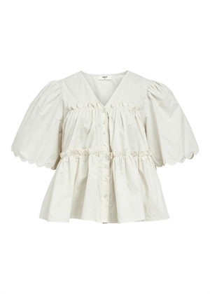 Hope ss re v-neck bluse White Sand Object 