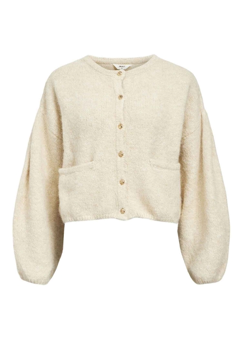 Saggia ls knit cardigan White Sand Melange Object