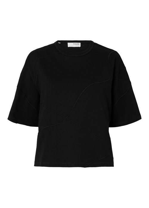 Penny ss embroidered tee Black Selected Femme