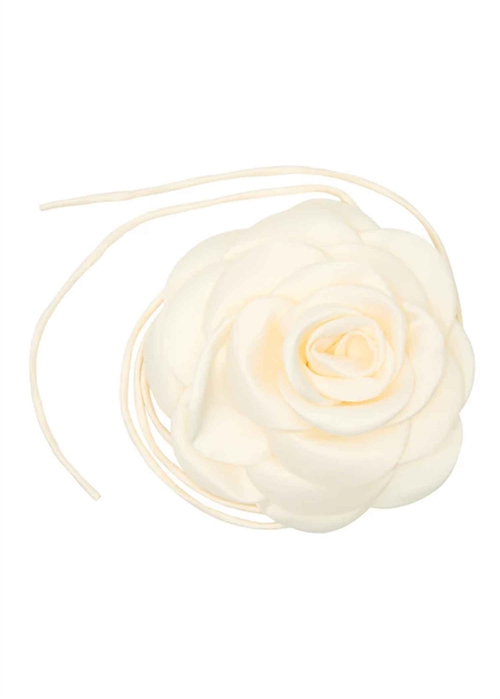 Giant satin rose string Ivory Pico 