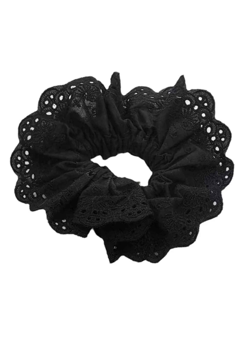 Lace scrunchie Black Pico 