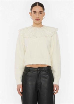 Daiane Lace Collar knit sweater Blanc de Blanc ROTATE By Birger Christensen 