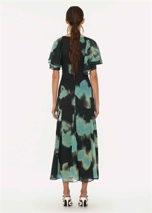 Chiffon Flowy maxi kjole Giant Optic Buttercuo ROTATE By Birger Christensen 