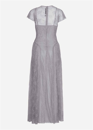 Kally Lace maxi v-neck kjole Alloy Light Gray ROTATE By Birger Christensen 