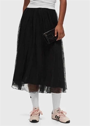 Lace long midi skirt Black ROTATE By Birger Christensen 