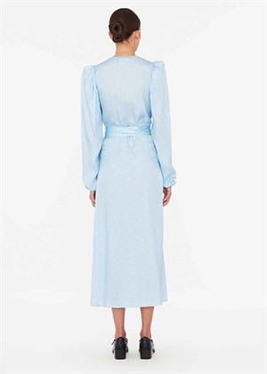 Textured midi wrap kjole Light Blue ROTATE By Birger Christensen 