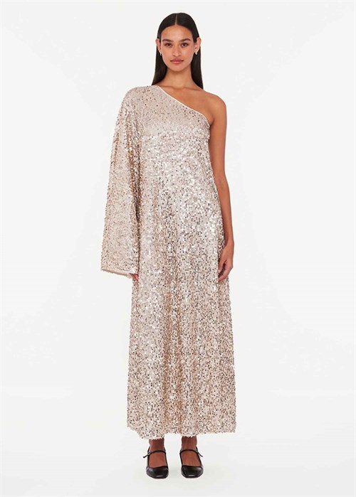 Net sequins maxi kjole Champagne ROTATE By Birger Christensen 