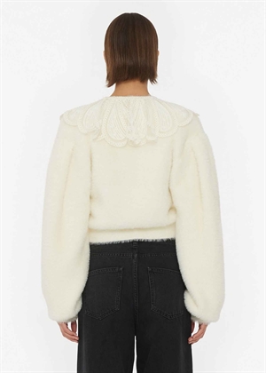 Florina Lace Collar knit cardigan Blanc de Blanc ROTATE By Birger Christensen 