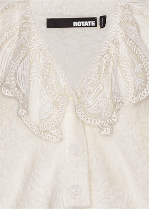 Florina Lace Collar knit cardigan Blanc de Blanc ROTATE By Birger Christensen 