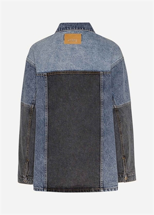 Mariana denim Oversized Patchwork jakke Medium Blue Denim ROTATE By Birger Christensen 