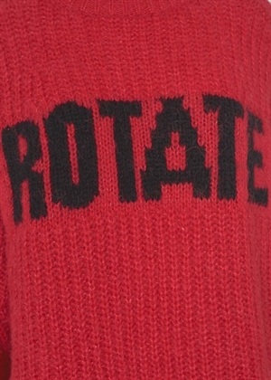 Brandy Knitted Logo sweater High Risk Red ROTATE By Birger Christensen