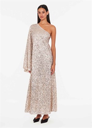 Net sequins maxi kjole Champagne ROTATE By Birger Christensen 