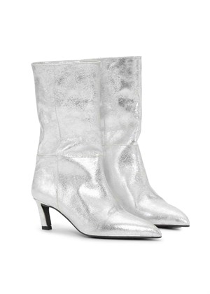 Miriam Metallic leather støvle Silver Shoe Biz 