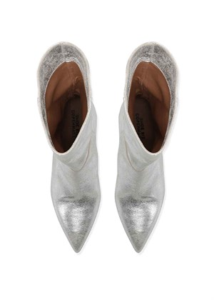 Miriam Metallic leather støvle Silver Shoe Biz 
