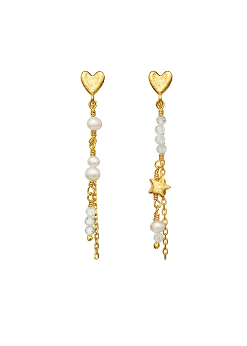 Silma earrings Forgyldt Maanesten 