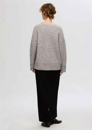 Alva ls knit cardigan Steel Gray/Birch Selected Femme