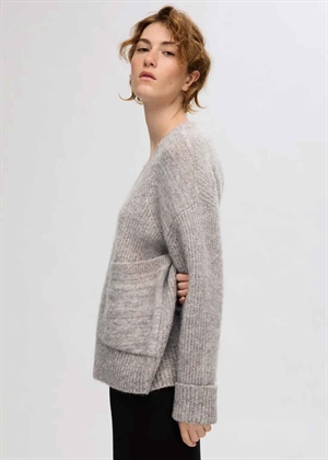 Alva ls knit cardigan Steel Gray/Birch Selected Femme