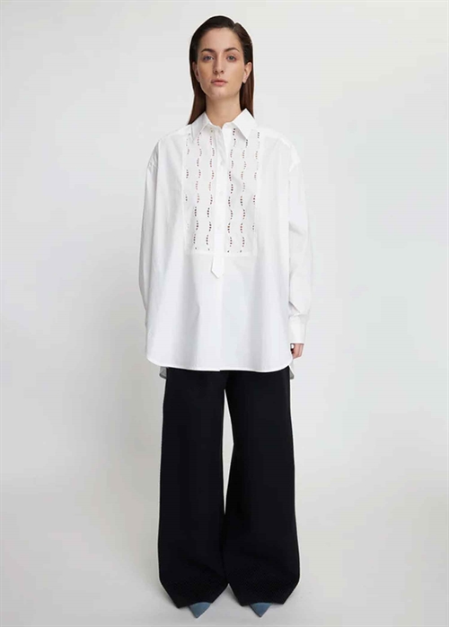 Oversized skjorte with embroideries Hvid Stella Nova 