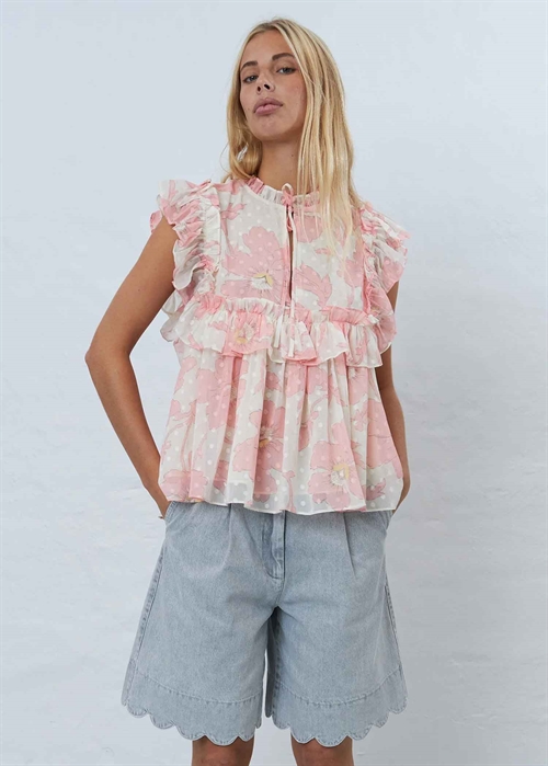 Flounce Chiffon top Soft pink Stella Nova