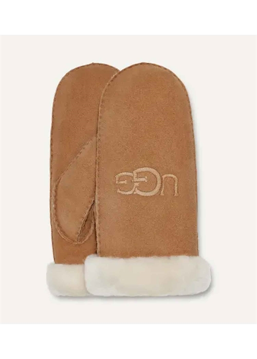 W Shearling UGG Embroider mitten Chestnut UGG