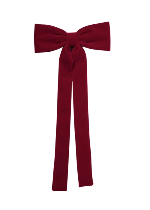 Velvet bow hair clip Savvy Red Becksøndergaard 